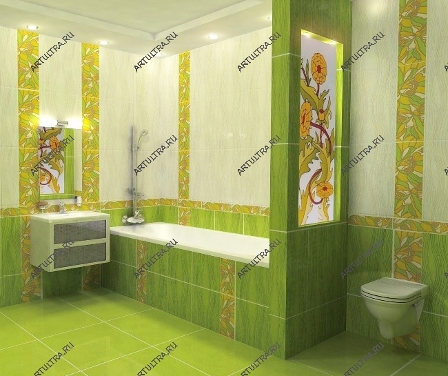 Витраж для ниши в ванной